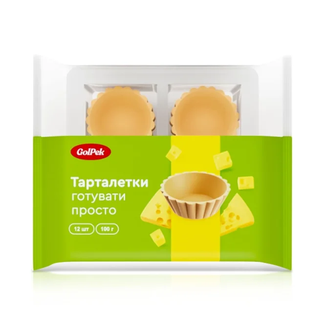  Тарталетки песочные, со вкусом сыра, GolPek, 100 г