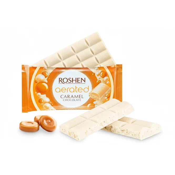 Шоколад пористый, со вкусом карамели, Roshen, 80 г