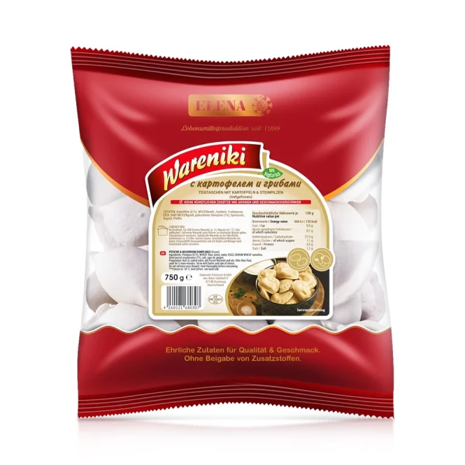 Wareniki, Teigtaschen mit Kartoffeln und Steinpilzen, Elena, 750 g