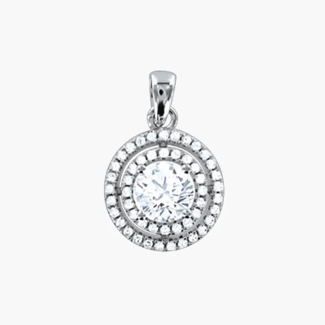 Anhänger, Silber 925°, Zirkonia, 19 mm