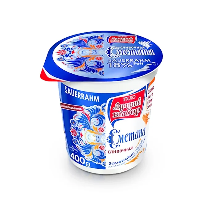 Saure Sahne - Slivotschnaja, 18 % Fett, Lutschiy Wybor, 400 g