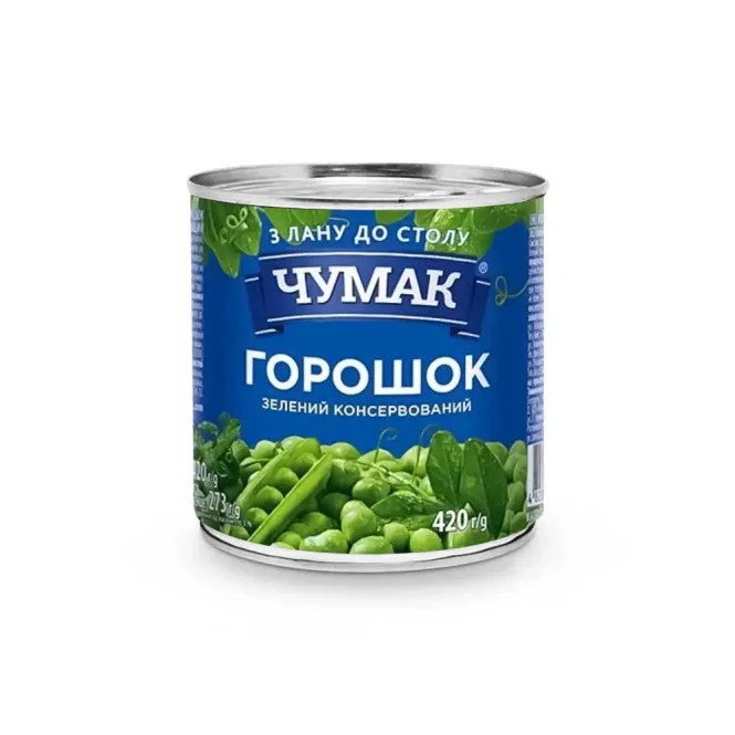 Зелёный горошек консервированный, Чумак, 420 г