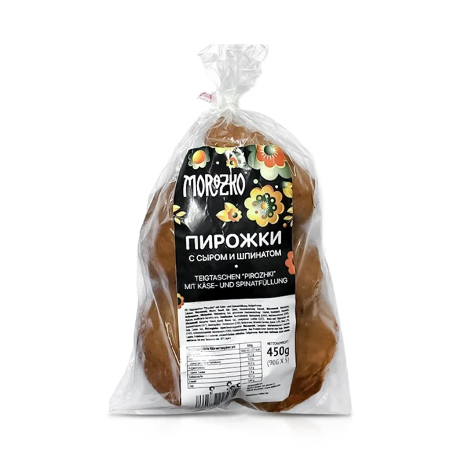 Teigtaschen, Piroschki mit Käse- und Spinatfüllung, frittiert, Morozko, 450 g