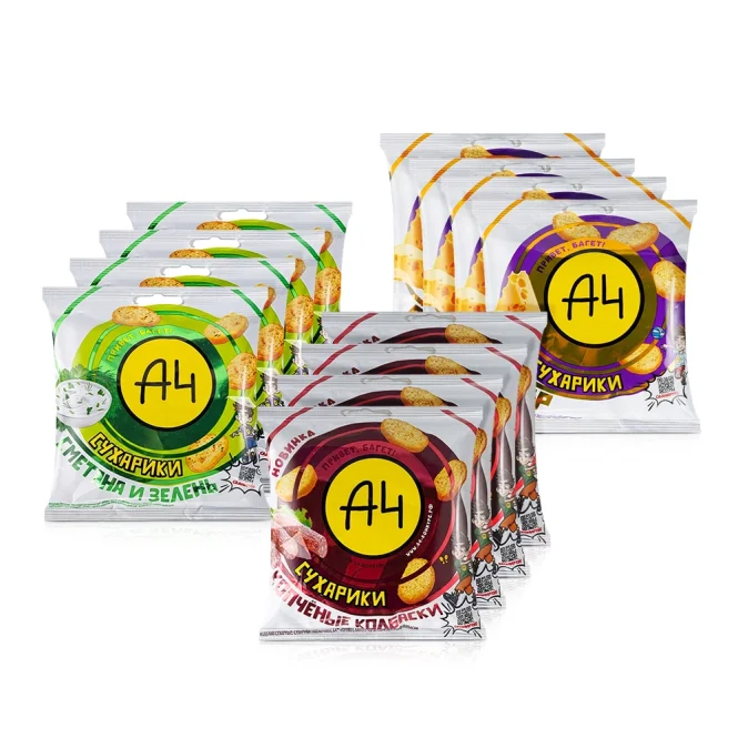 Дегустационный набор сухариков - A4, Привет Багет, 12 x 40 г