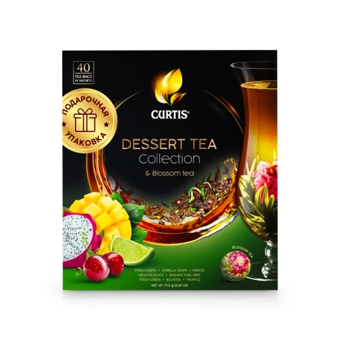 Набор чая - Цветок, 8 вкусов + чай цветок, Curtis , 40 пакетиков