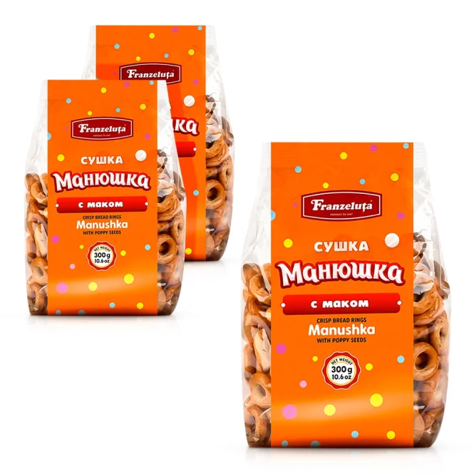 Сушка - Манюшка, с маком, Franzeluta, 3 x 300 г
