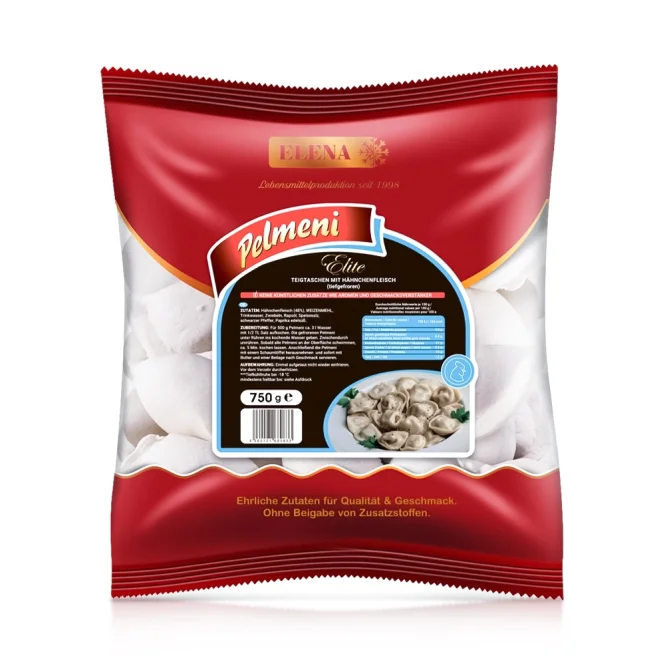 Pelmeni, Teigtaschen - Elite, mit Hähnchenfleisch, Elena, 750 g