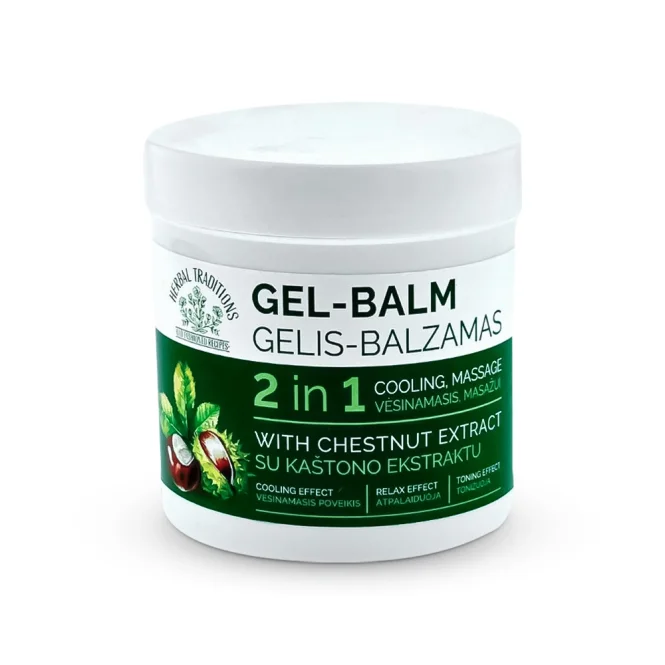 Gel-Balsam für Füße - Kühlend, 2 in 1, mit Rosskastanienextrakt, Herbal Traditions, 250 ml