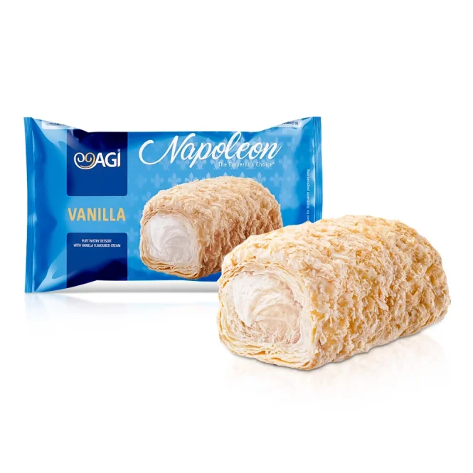 Blätterteiggebäck - Napoleon mini, mit Vanillecreme, 90 g