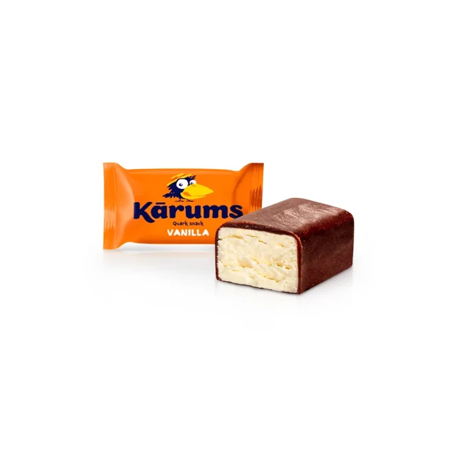 Quarkriegel mit Vanillegeschmack, in Schokoglasur, Karums, 45 g