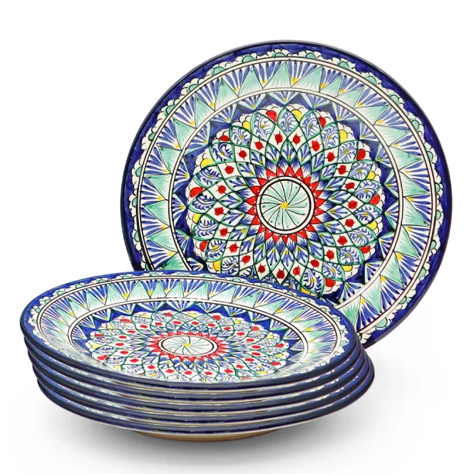 Teller - Mehrob blau - MSV1 - 6 Stück - Risсhtan Keramik, Ø 27 cm