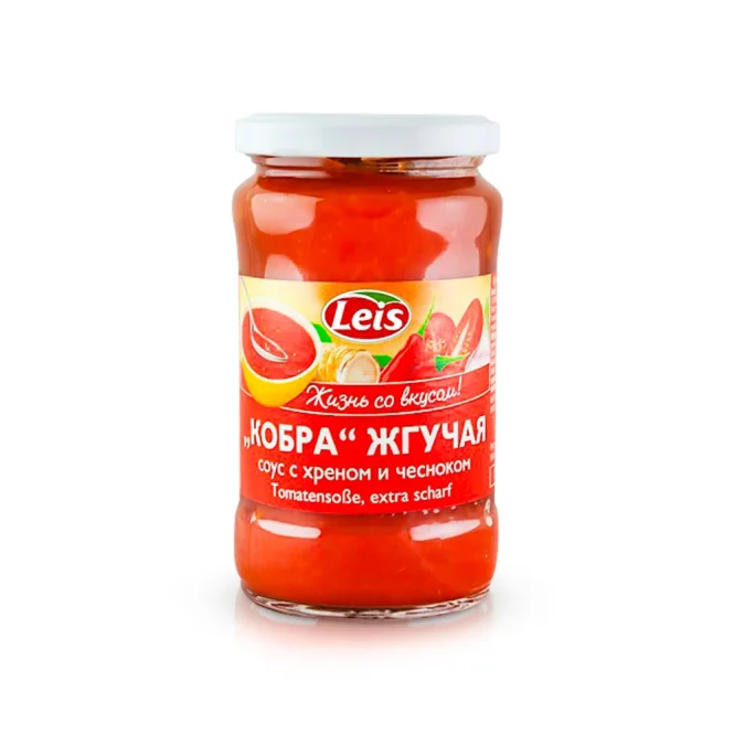 Tomatensoße - Kobra, mit Meerrettich und Knoblauch, extra scharf, 314 ml