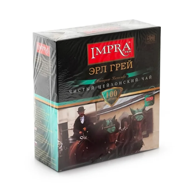  Чай чёрный цейлонский - Эрл Грей, Импра, в пакетиках, 100 x 2 г    
