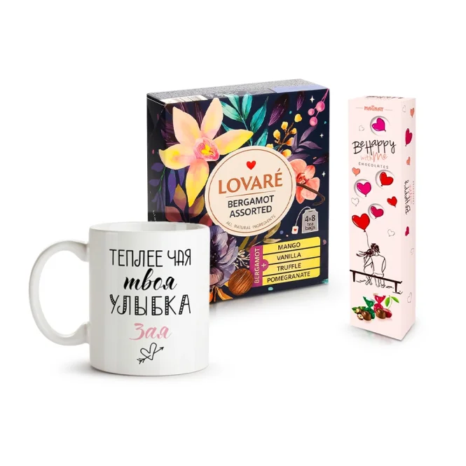 Подарочный набор - Зая, чай + кружка + конфеты