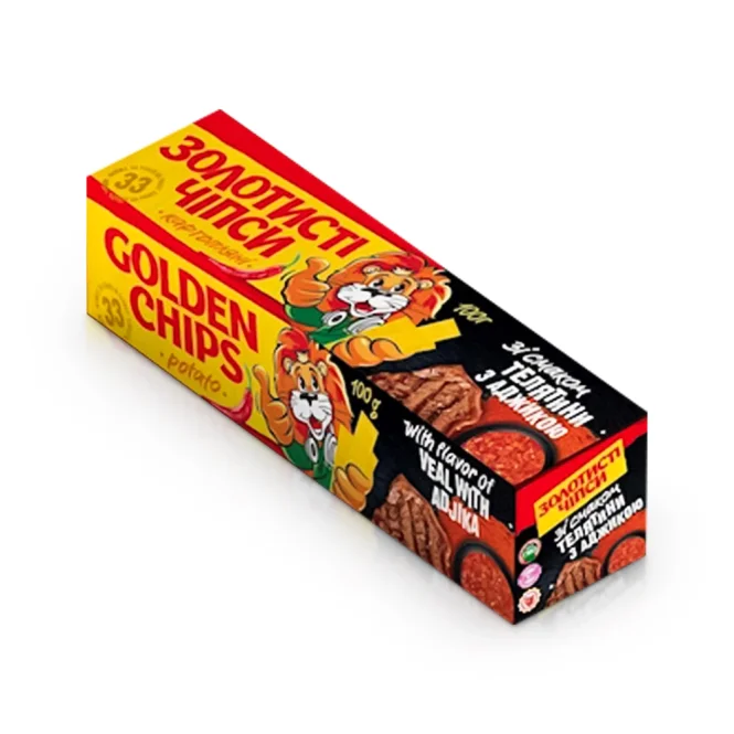 Kartoffelchips mit Kalbfleisch und Adjikageschmack, Golden, 75g    