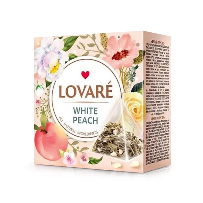 Чай белый - Белый персик, Lovare, 15 x 2 г