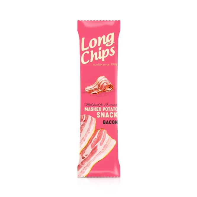 Kartoffelchips mit  Bacongeschmack, Long Chips, 75 g    