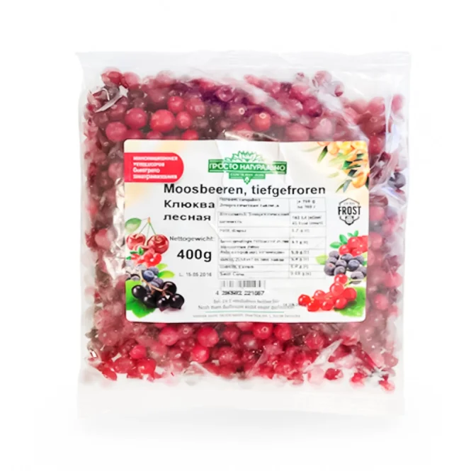 Клюква лесная, замороженная, 400 г