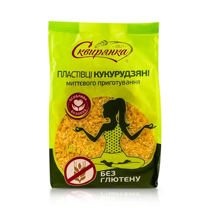 Хлопья кукурузные, Сквирянка, без глютена, 400 г