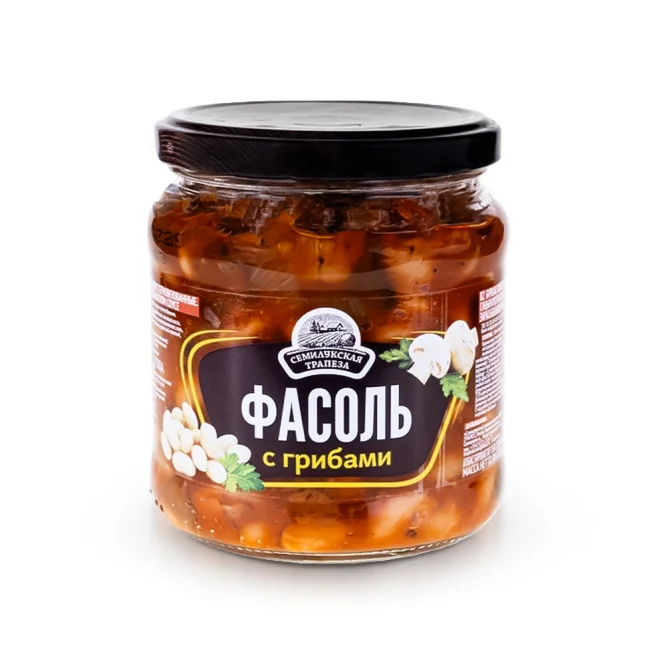 Bohnen mit Pilzen, in Tomatensoße, 470 g