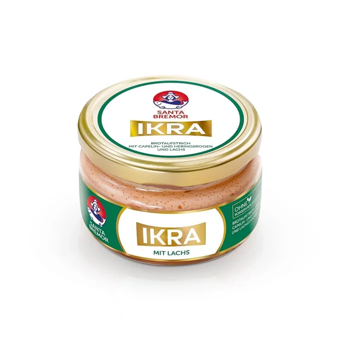 Икра деликатесная, с кусочками копченого лосося, Santa Bremor, 160 г