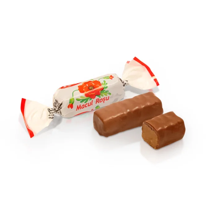 Schokokonfekt - Krasnij mak, mit Erdnüssen und Waffelkrümel, in kakaohaltiger Fettglasur, 300 g