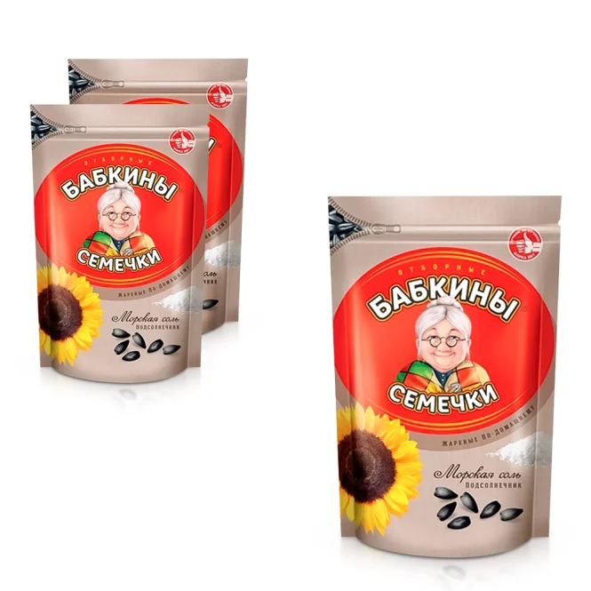 Семечки жареные - Бабкины, с морской солью, 3 х 250 г