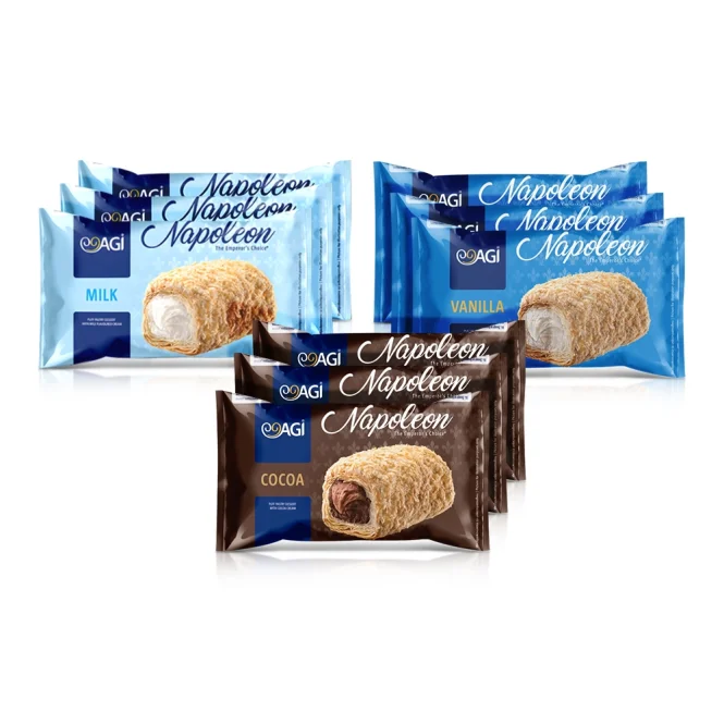 Blätterteiggebäck - Napoleon mini, mit Kakaocreme, 9 х 90 g