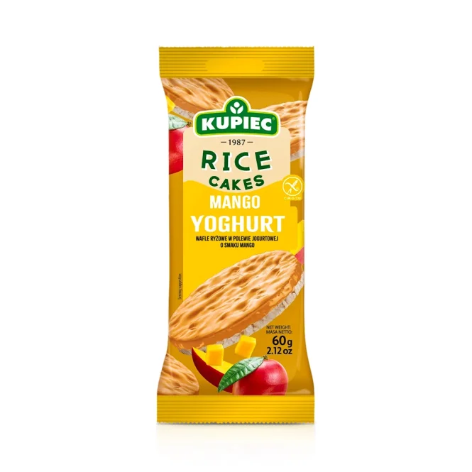 Reiswaffeln in Joghurtglasur mit Mangogeschmack, Kupiec, 60 g