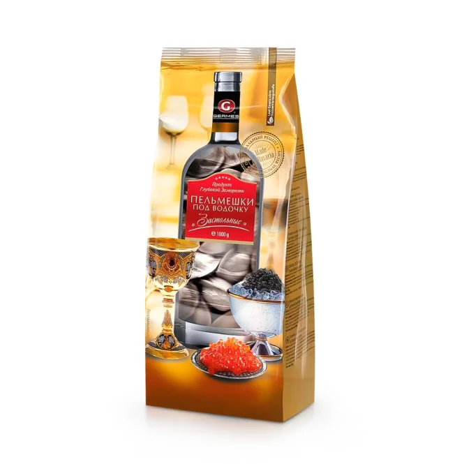 Pelmeni, Teigtaschen - Sastolnyje, mit Schweinefleisch- und Rindfleischfüllung, Germes, 1 kg