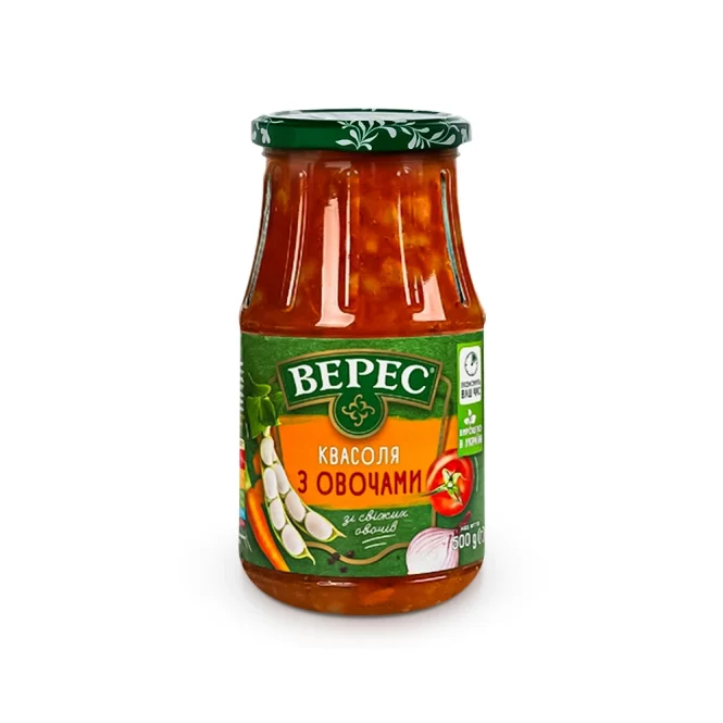 Фасоль в томатном соусе с овощами, Veres, 500 г