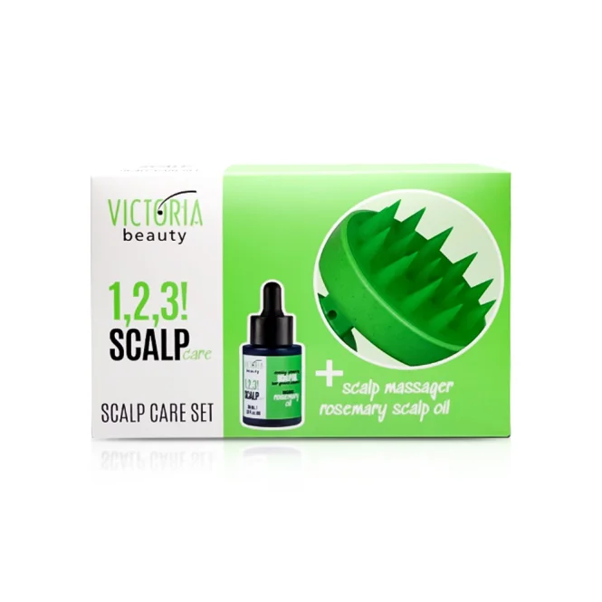 Set zur Anregung des Haarwachstums, Wachstumsstimulator + Massagebürste, Victoria Beauty