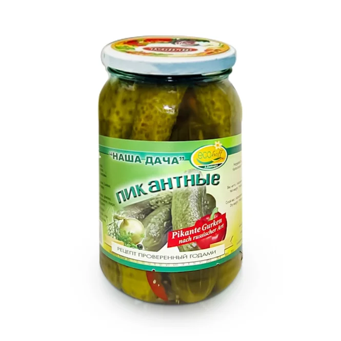Огурцы пикантные - Наша дача, ECOhoff, 870 г