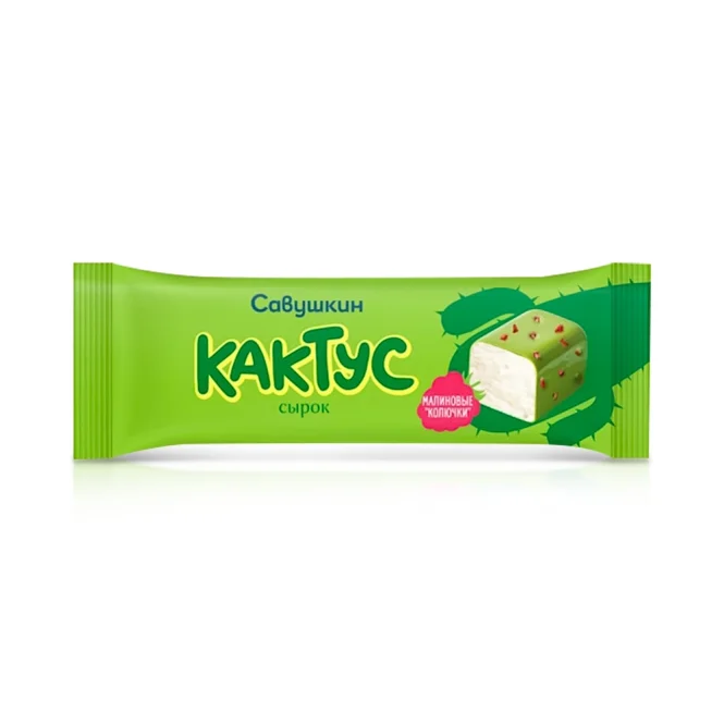 Quarkriegel in Glasur- Kaktus mit Marshmallow-Geschmack, Savuschkin, 40 g