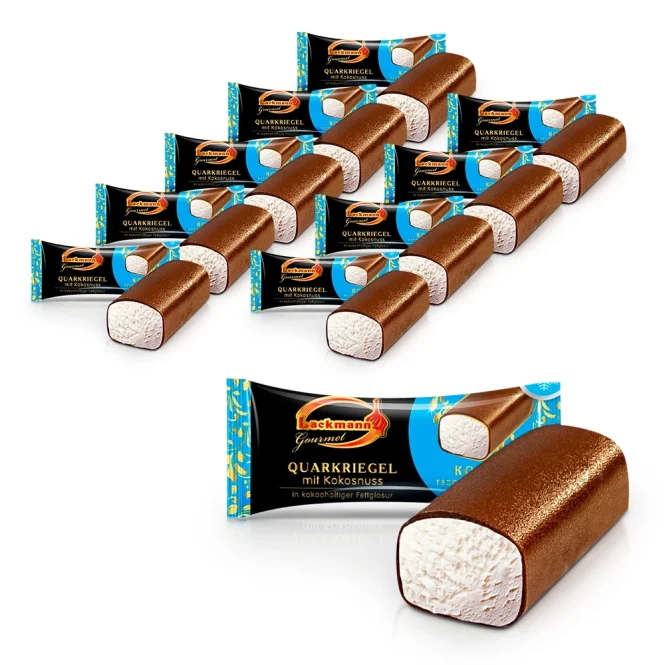Quarkriegel in Schokoglasur mit Kokosnuss, Lackmann, 10 х 38 g