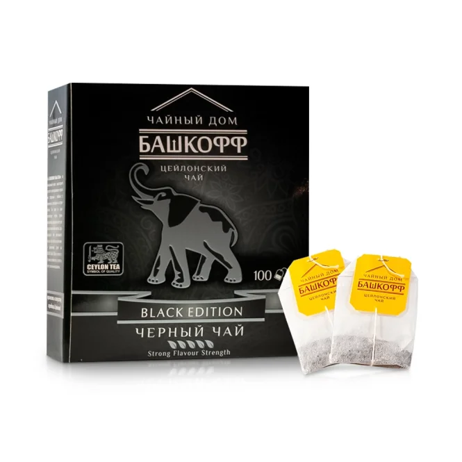 Чай чёрный - Black Edition, мелколистовой, Башкофф, 100 х 2 г