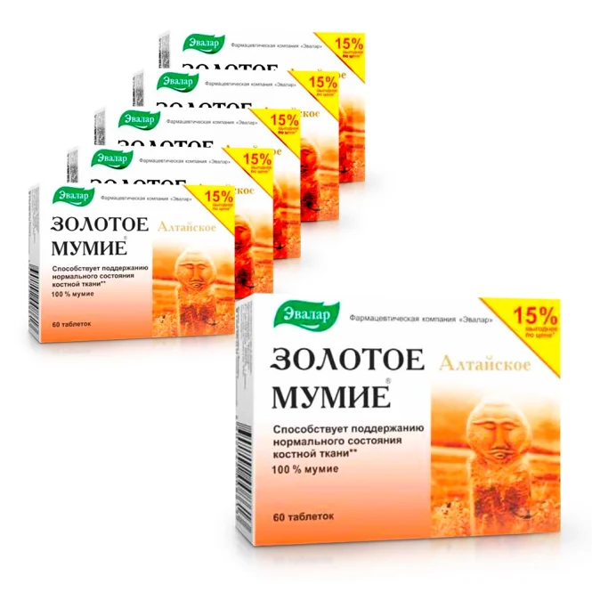 Goldene Mumijo, Evalar, 60 Tabletten х 6