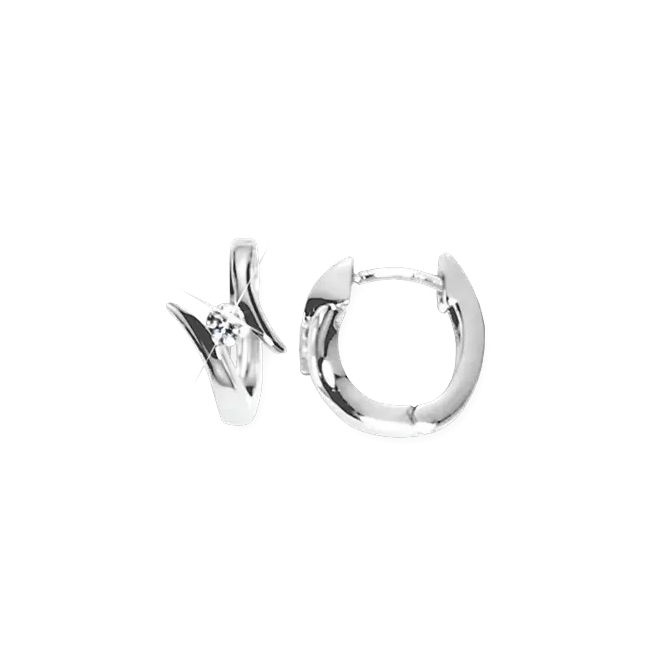 Серьги, серебро 925°, фианит, конго, 13 мм