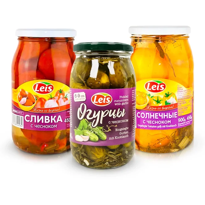 Eingelegte Gemüseset, mit Knoblauch, 3 х 900 g