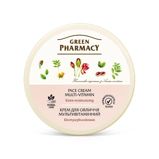 Gesichtscreme - Multivitamin, extra feuchtigkeitsspendend, für alle Hauttypen, Green Pharmacy, 200 ml