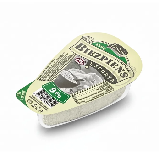 Körniger Frischkäse Tworog - Exporta, 9 % Fett, Baltais, 250 g 