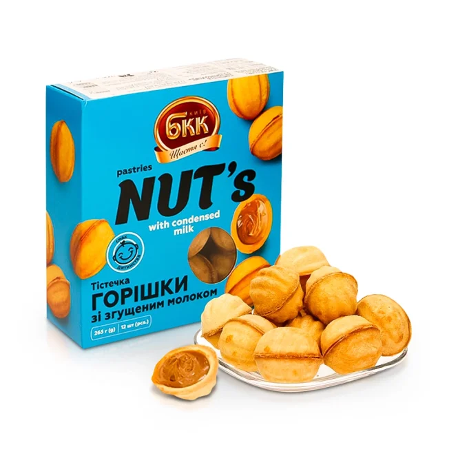 Gebäck in Nussform, mit gezuckertem Kondensmilcherzeugnis, BKK, 265 g