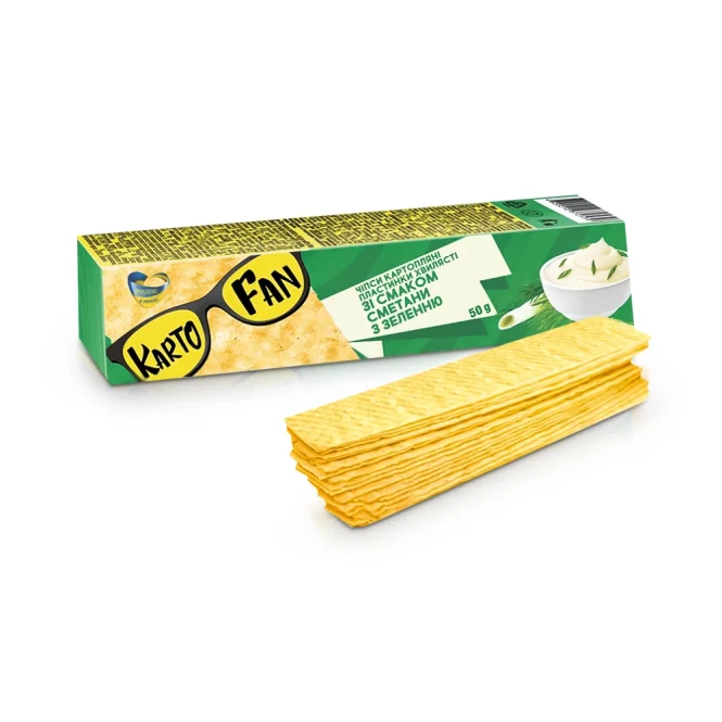 Картофельные чипсы  со вкусом сметаны и зелени, Kartofan, 50 г