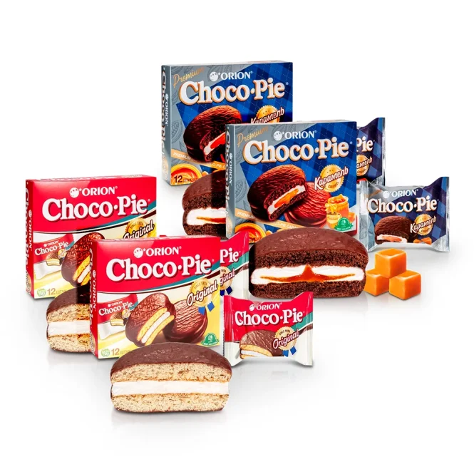 Набор бисквитов - Choco Pie, классический + карамель, 48 х 30 г