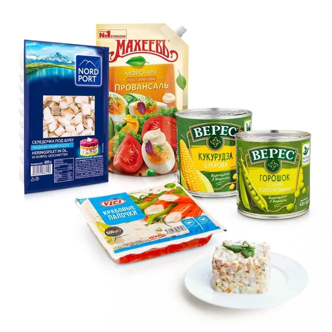 Набор продуктов для салатов - Новогодний, 2,43 кг