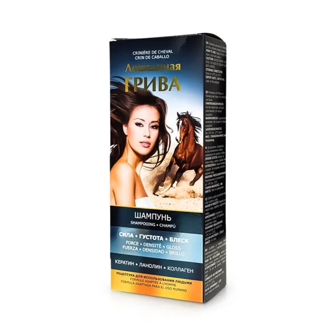 Shampoo - Stärkend, mit Keratin, Lanolin und Kollagen, Pferdemähne, Pharma Group, 350 ml