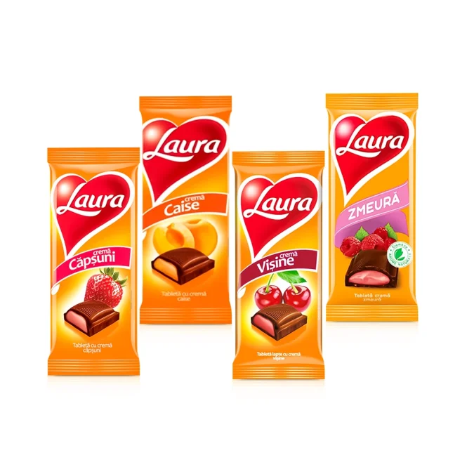 Milchschokoladen Set mit Füllung, Laura, 4 х 92 g