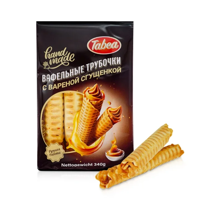 Трубочки вафельные с вареной сгущёнкой, 340 г