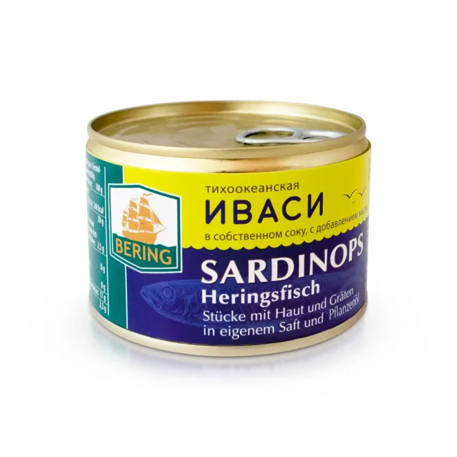 Hering Iwasi, in eigenem Saft, mit Öl, Bering, 250 g