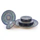 Plow-Geschirrset – Mehrob Blau – MSV1 – WZh – Rishtan Keramik, 13-teilig